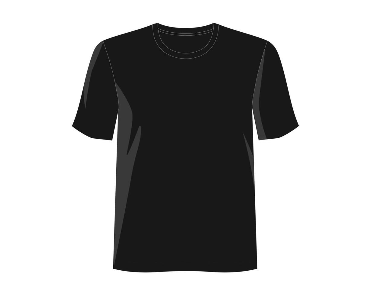 Black blank T-shirt wear product outfit for design concept mock up vector