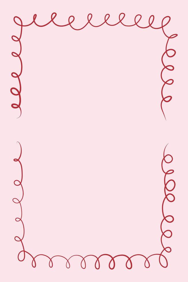 Coquette style illustration of frame on soft pink background. Feminine, elegant design perfect for invitations, social media graphics, and Valentine Day themes. Trendy pastel pink background. vector