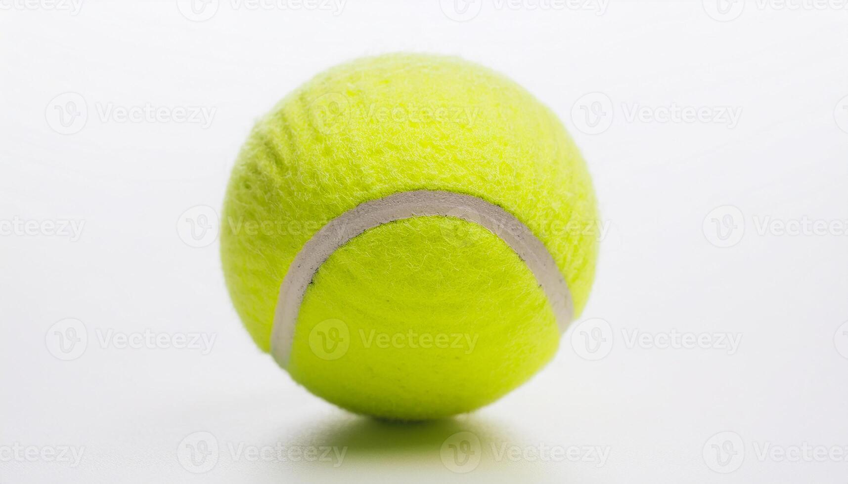 Single tennis ball isolated on white backdrop. Sport, competitive game concept. photo