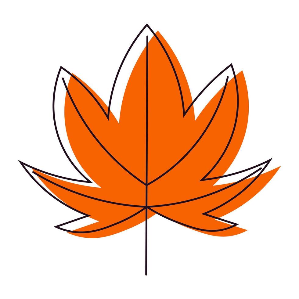 Autumn orange leaf. stylized autumn orange leaf vector