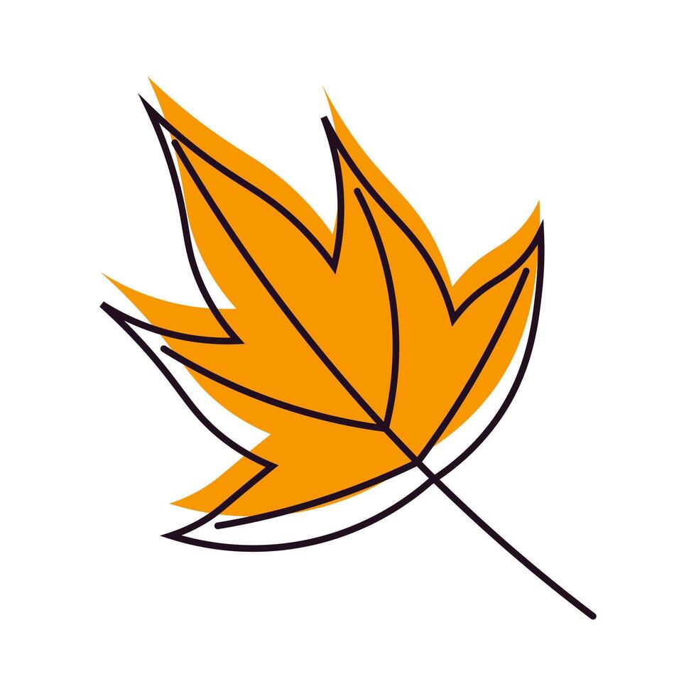 Autumn yellow leaf. stylized autumn leaf vector
