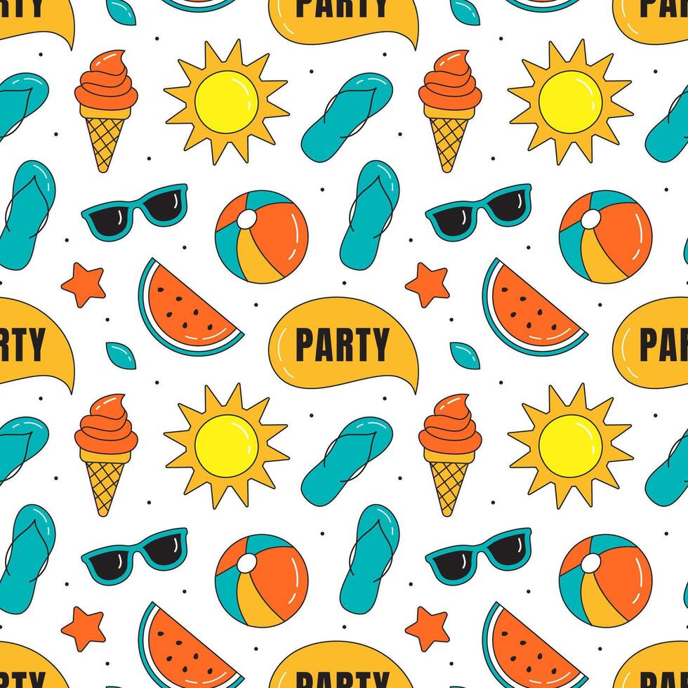 Colorful summer party pattern design vector