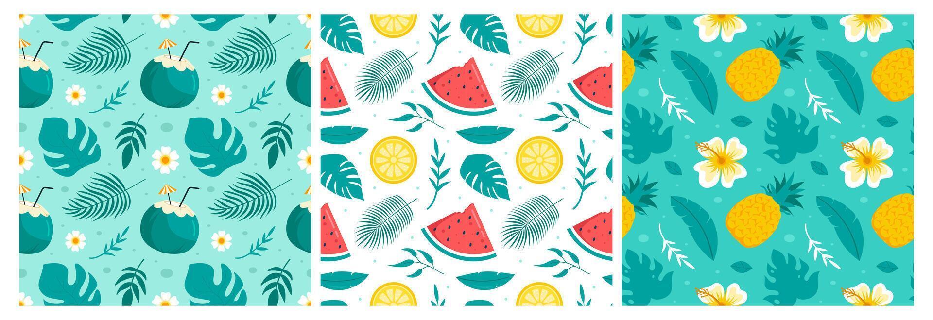 Seamless Pattern of Summer Beach Fun Elements in a Playful Cartoon Style vector