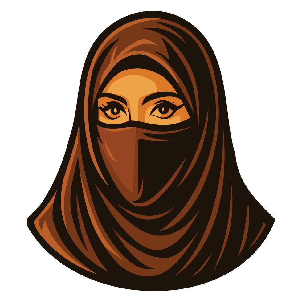 woman wearing a niqabillustration vector