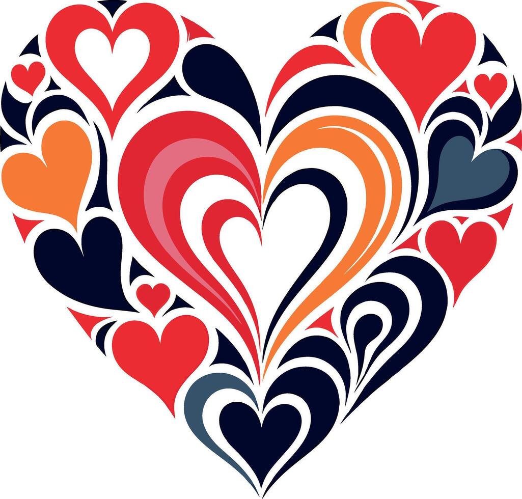 Heart Pattern with Many Small Hearts vector