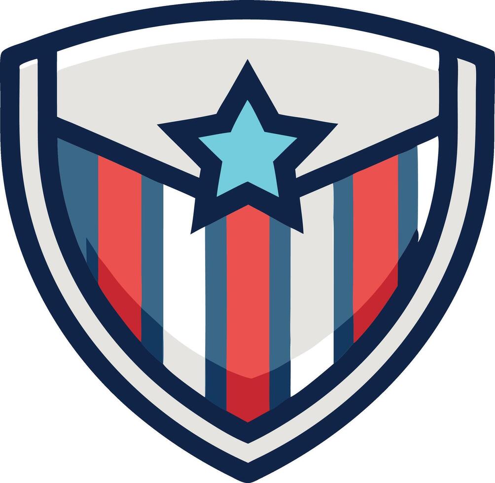 American Patriotic Shield with Star Symbol Design Element vector