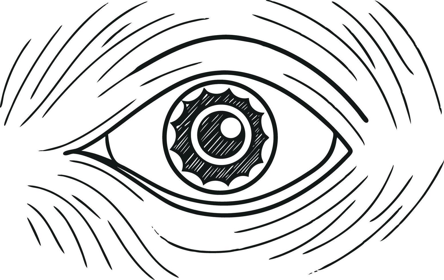 Hand Drawn Eye Illustration Sketch Style Artwork vector