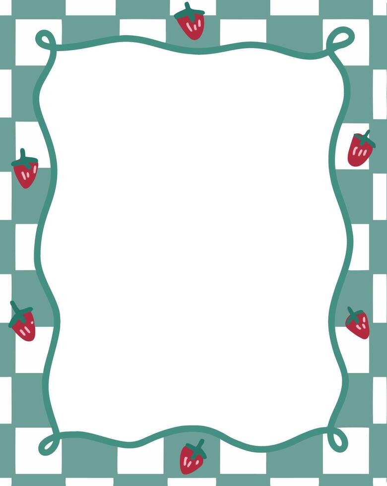 Strawberry Checkered Border vector