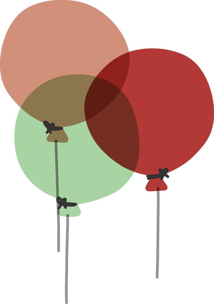 Colorful overlapping balloons floating in the air vector