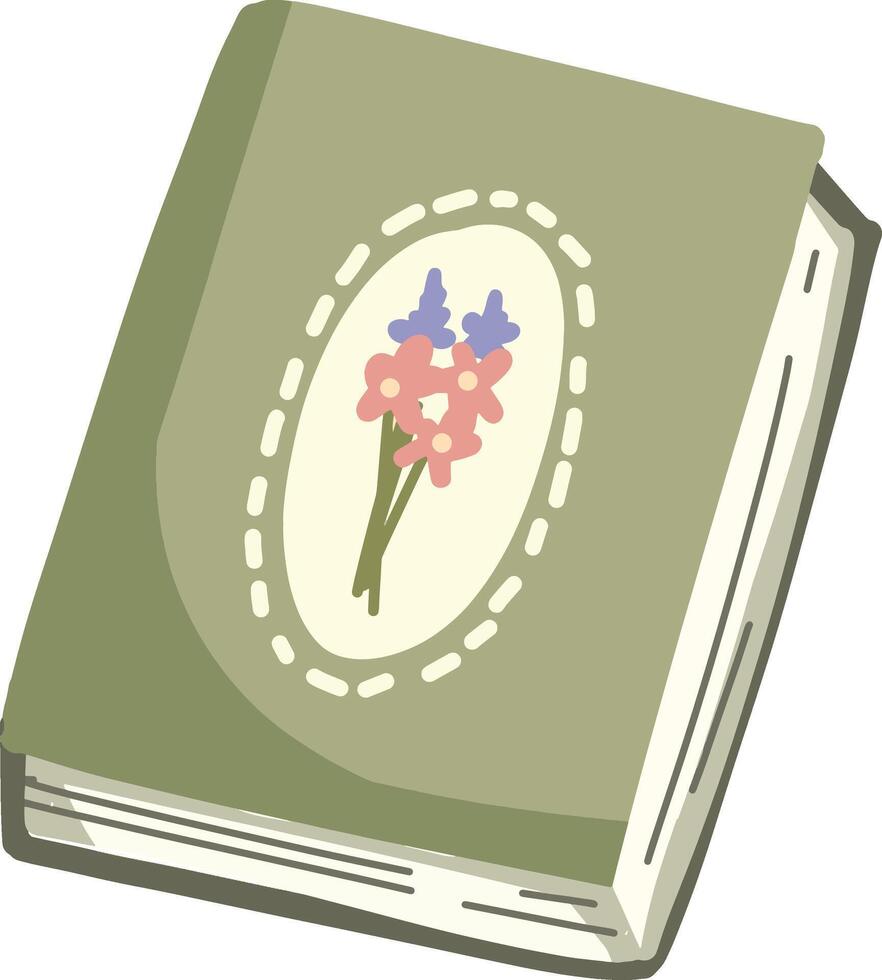 A Floral-Embellished Journal in a Hand-drawn Flat Style vector