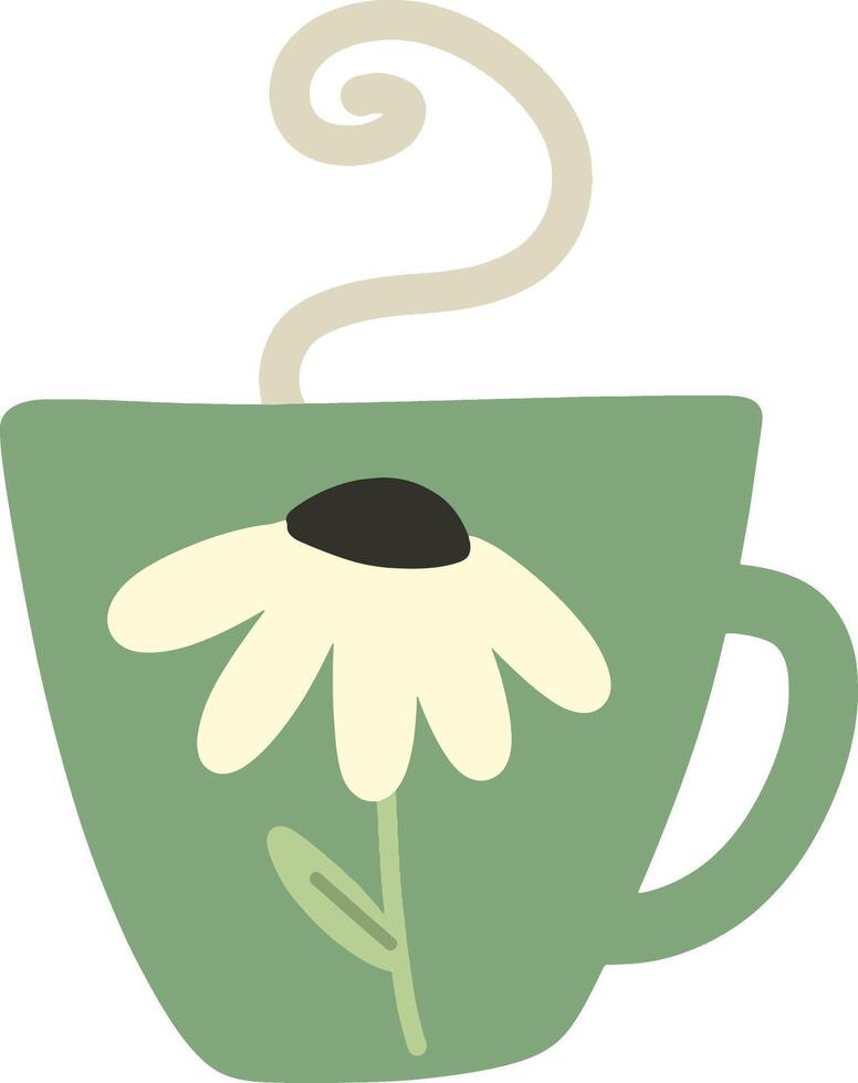 Floral Teacup with Steam vector
