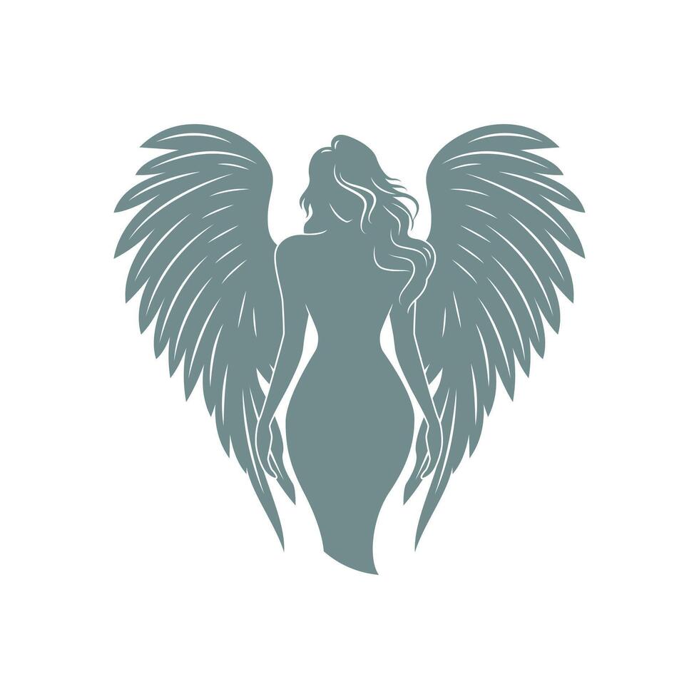 Goddess Standing Tall with Wide Wings.0 vector