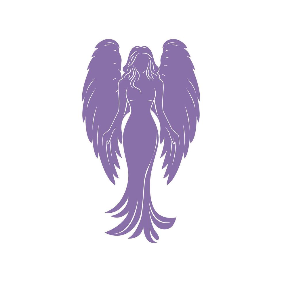 Goddess Standing Tall with Wide Wings.4 vector