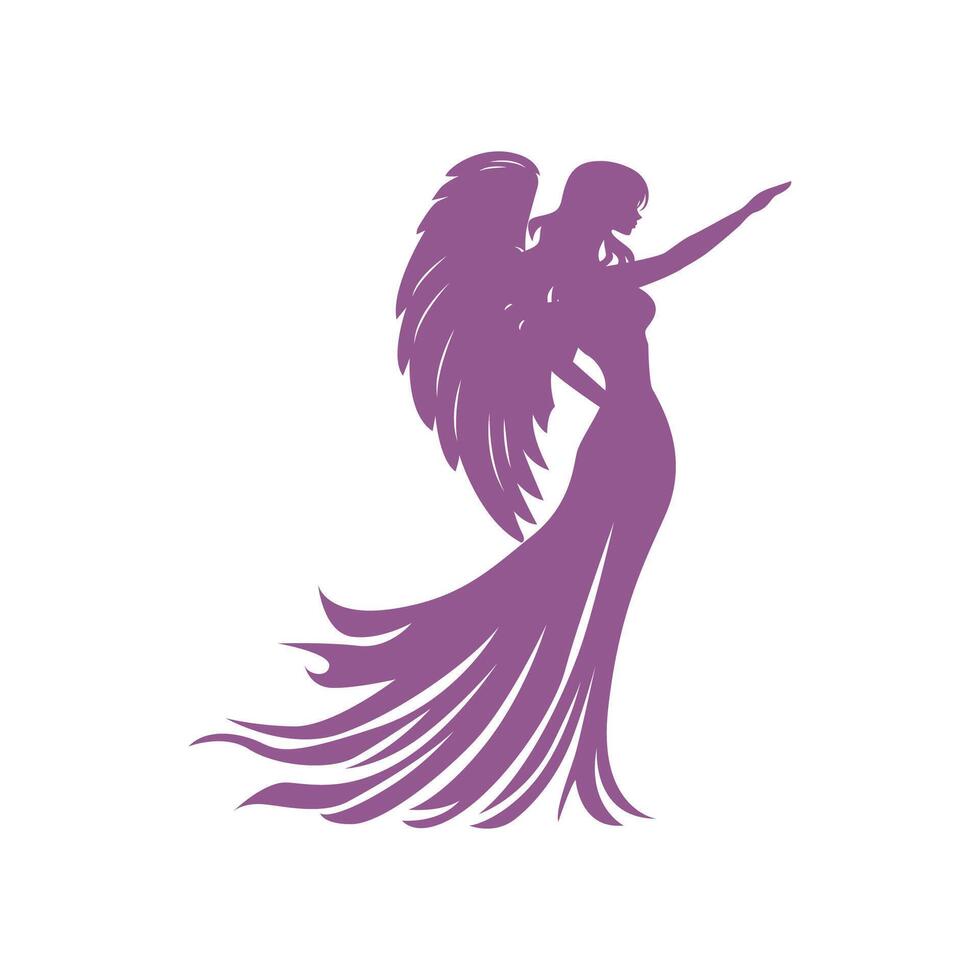 Side View Goddess Standing with Arms Raised vector
