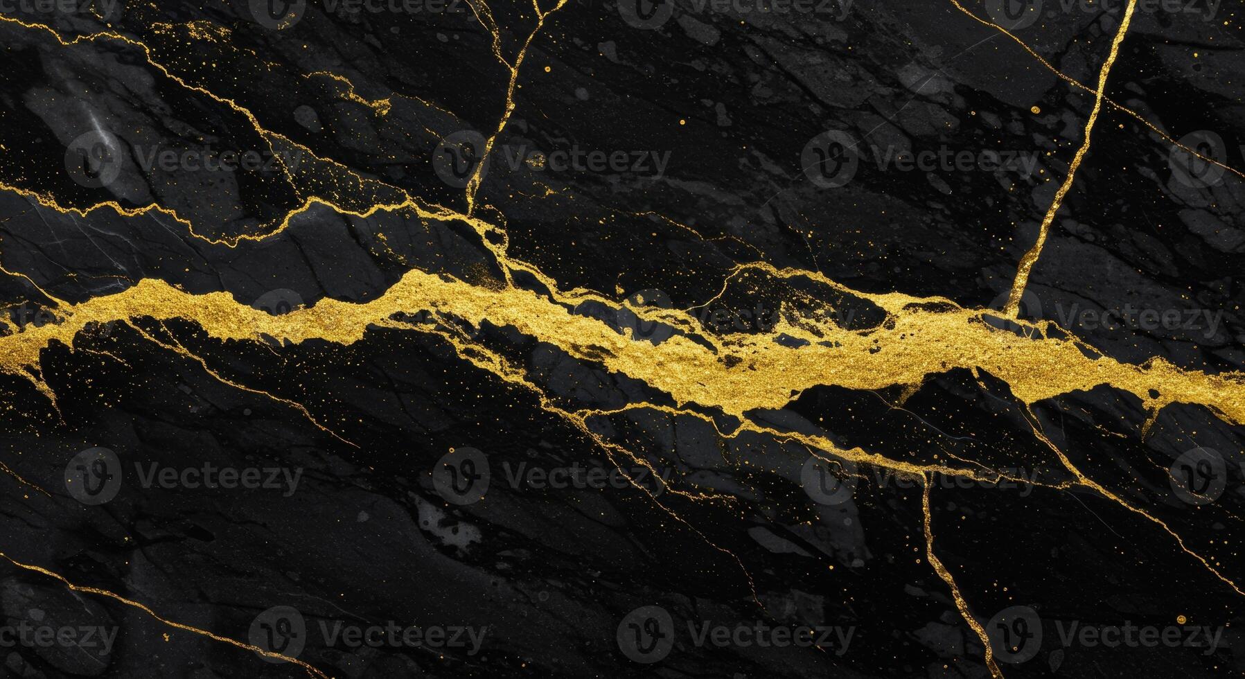 Black marble texture with gold veins and glitter High resolution image photo