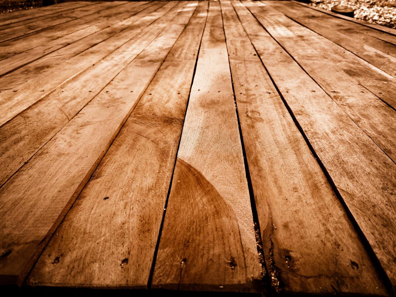 Close up view of weathered wooden planks showing grain and texture Natural photo