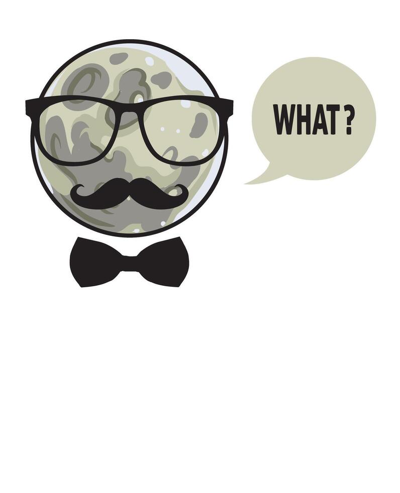 Retro Hipster Mustache Man with Glasses T-Shirt Art vector