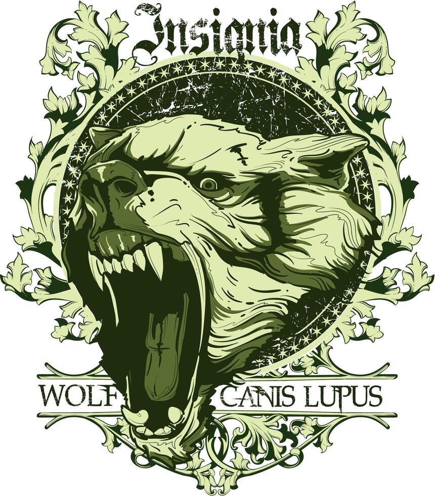 Majestic Wolf Art T-Shirt - Canis Lupus Illustration for Graphic Design vector