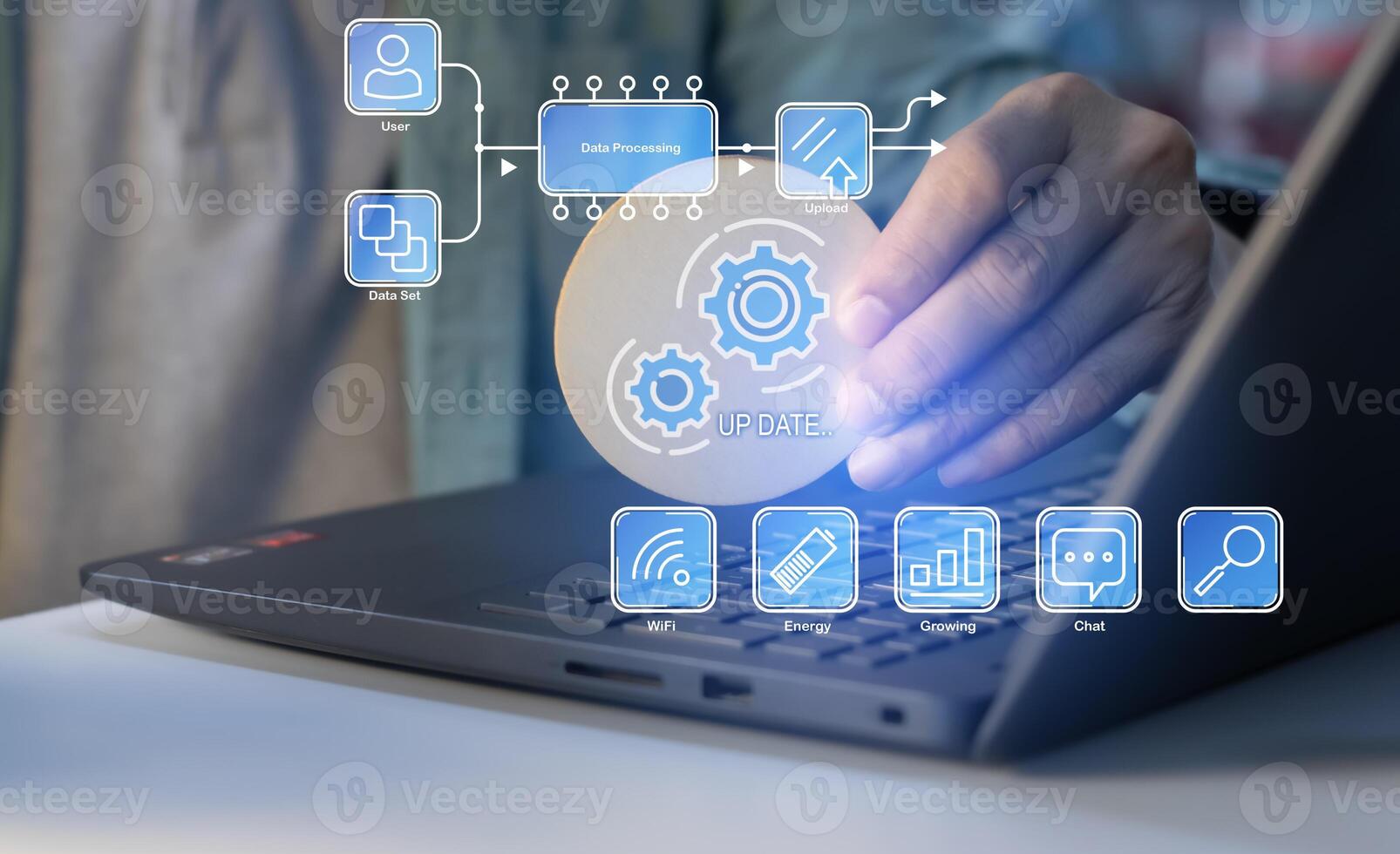 Update application software and hardware upgrade technology concept AI upgrade photo