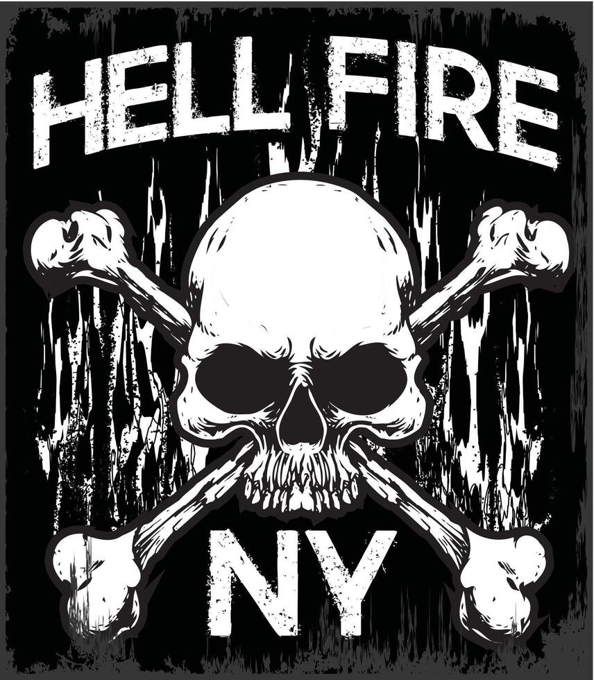 Inferno Skull Flame Graphic Tee Artwork Vec. Illustration vector