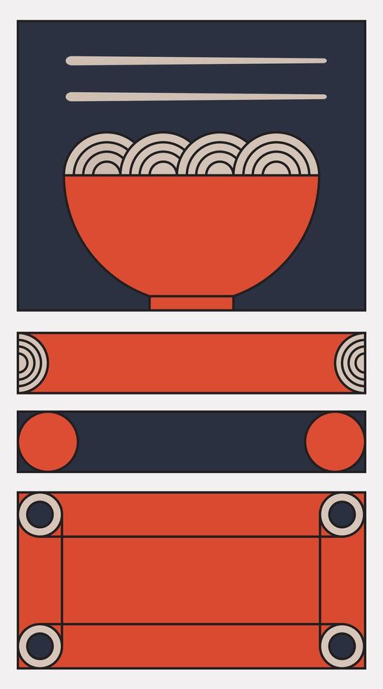 Design template element ramen noodles traditional vector