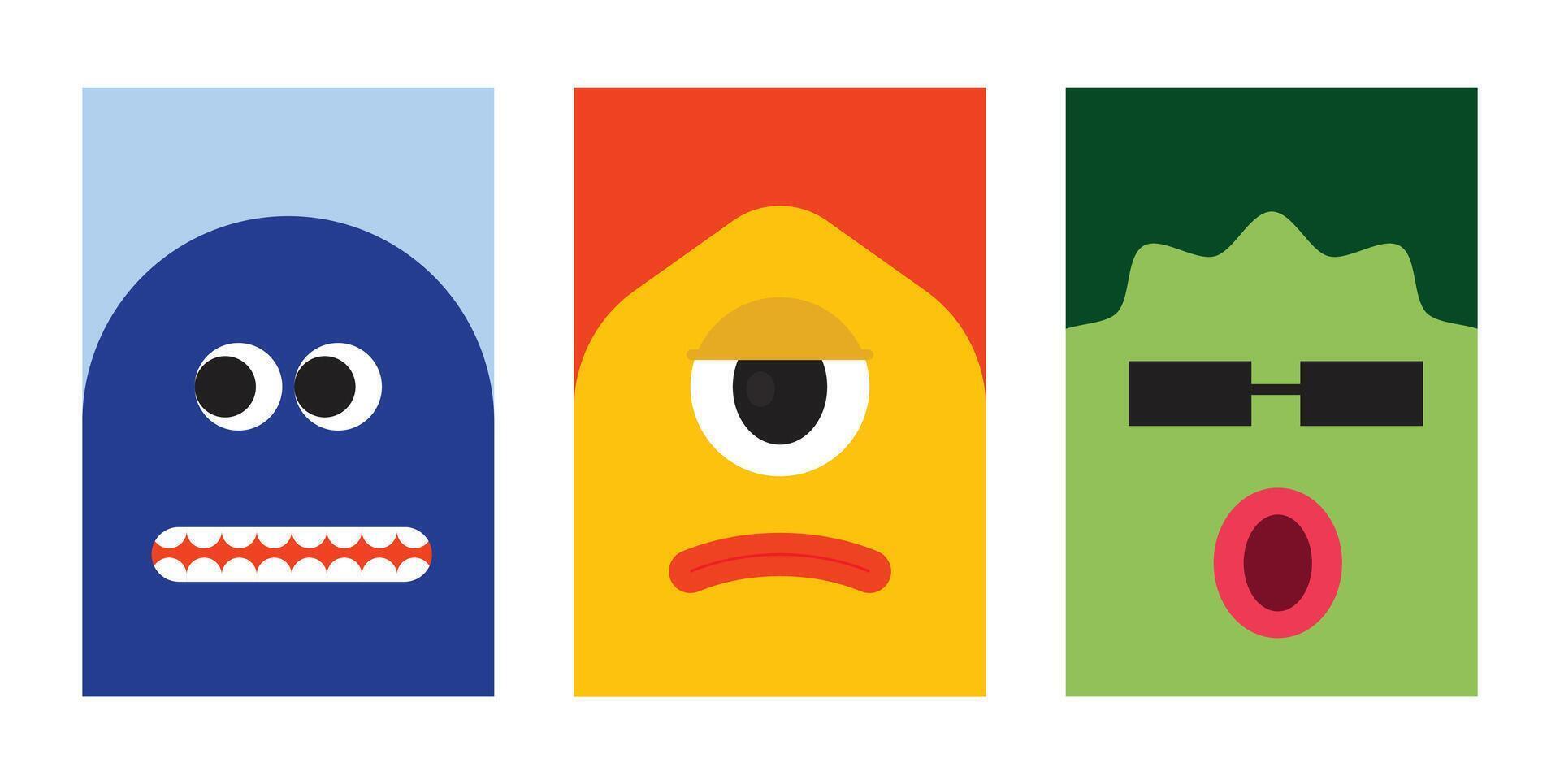 Design poster monster cute kid vector