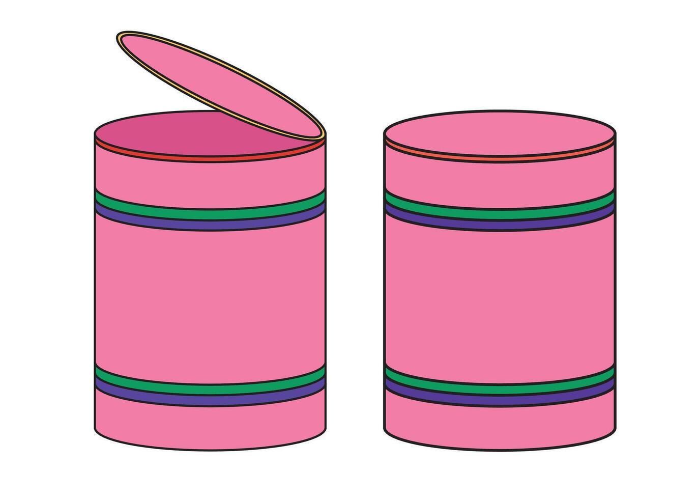 Illustration tin retro pink isolated unique design vector