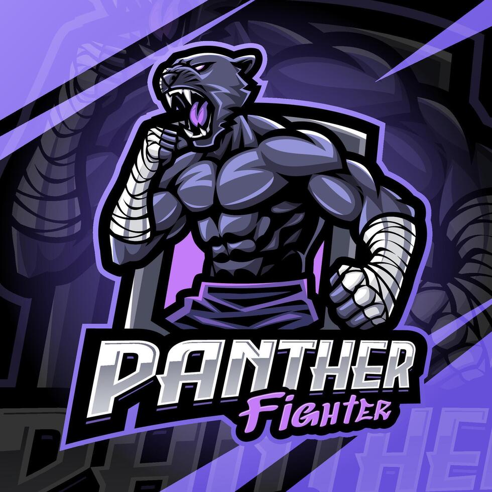 Panther fighter logo design vector