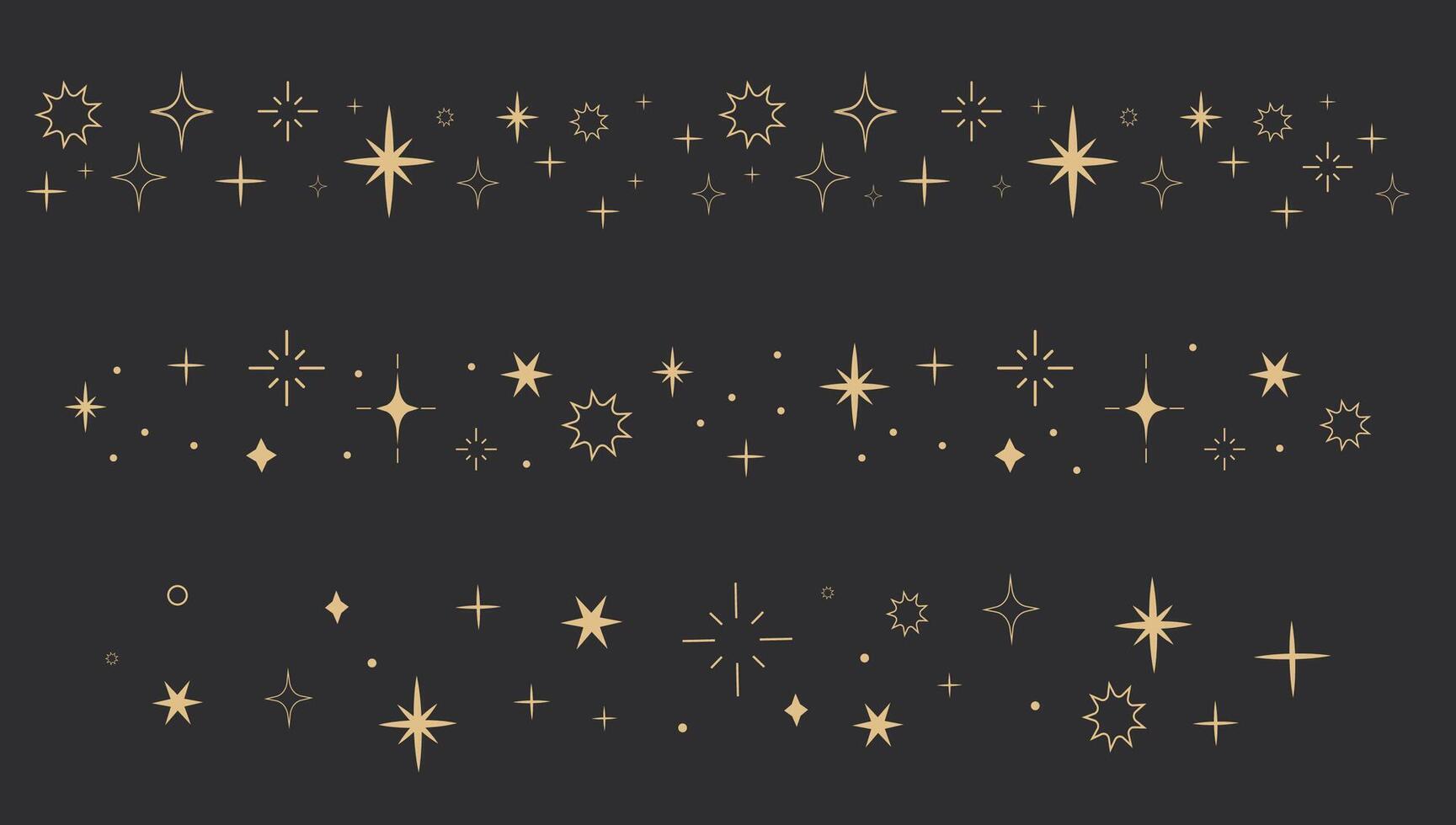 Stylized dividers and ornaments inspired by occult and mystic themes. Golden celestial elements for high-end magical aesthetics. vector