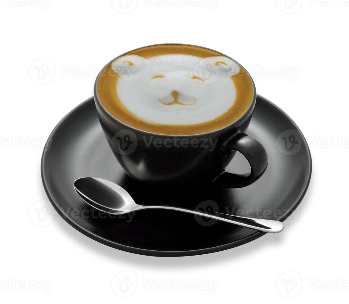 Latte art , coffee isolated on white background photo
