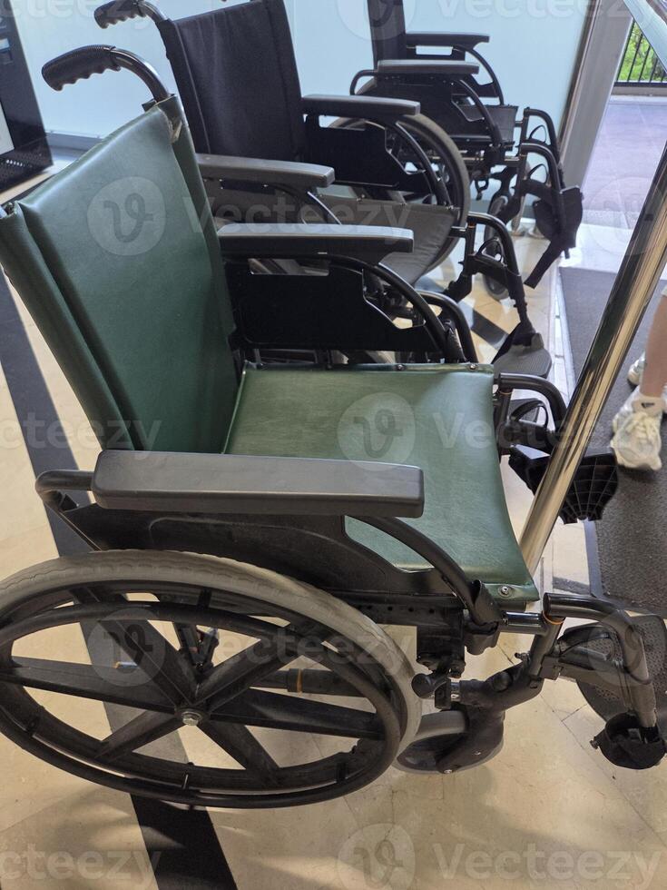 Accessibility and mobility solutions with wheelchairs in healthcare environment photo