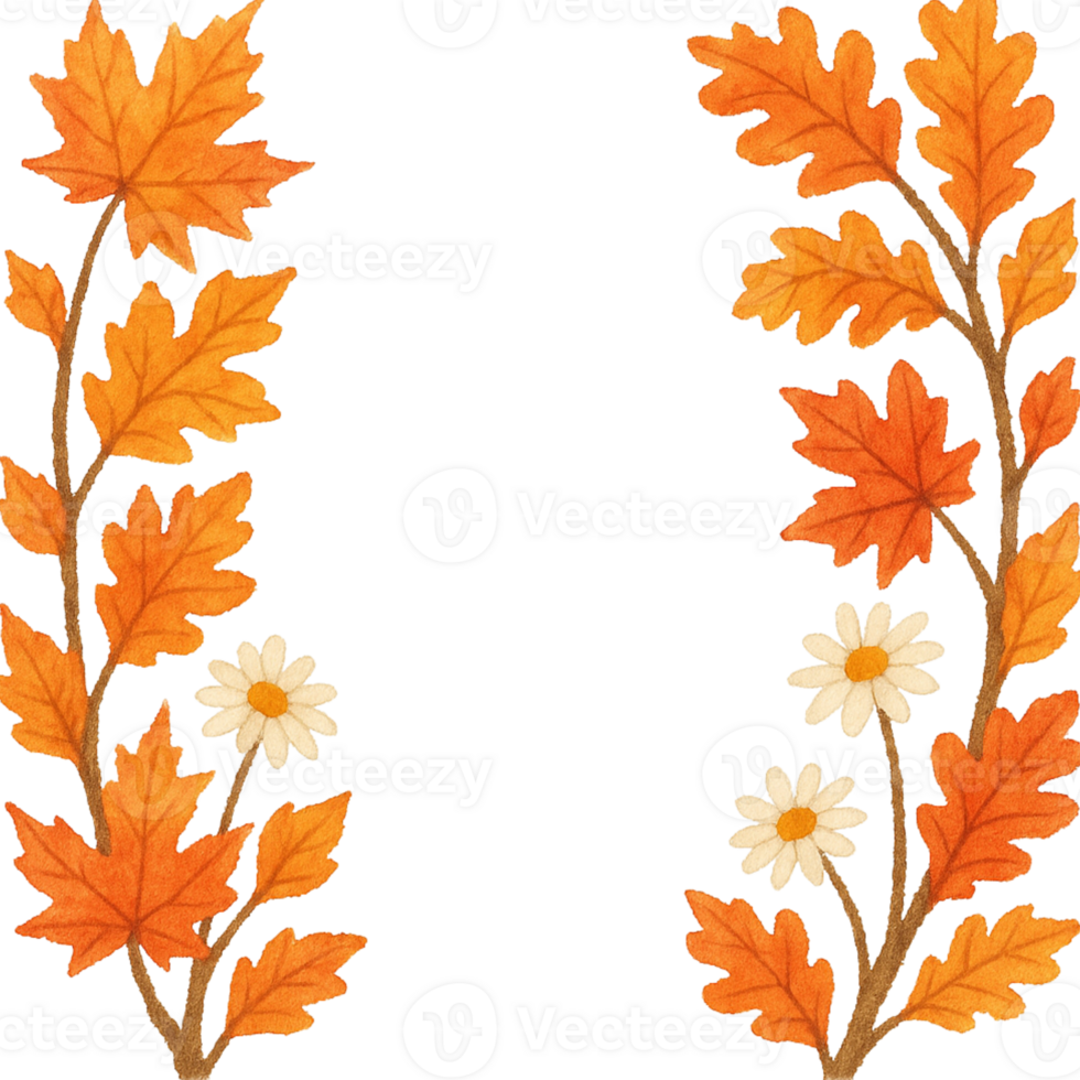 frame of autumn foliage clip art png