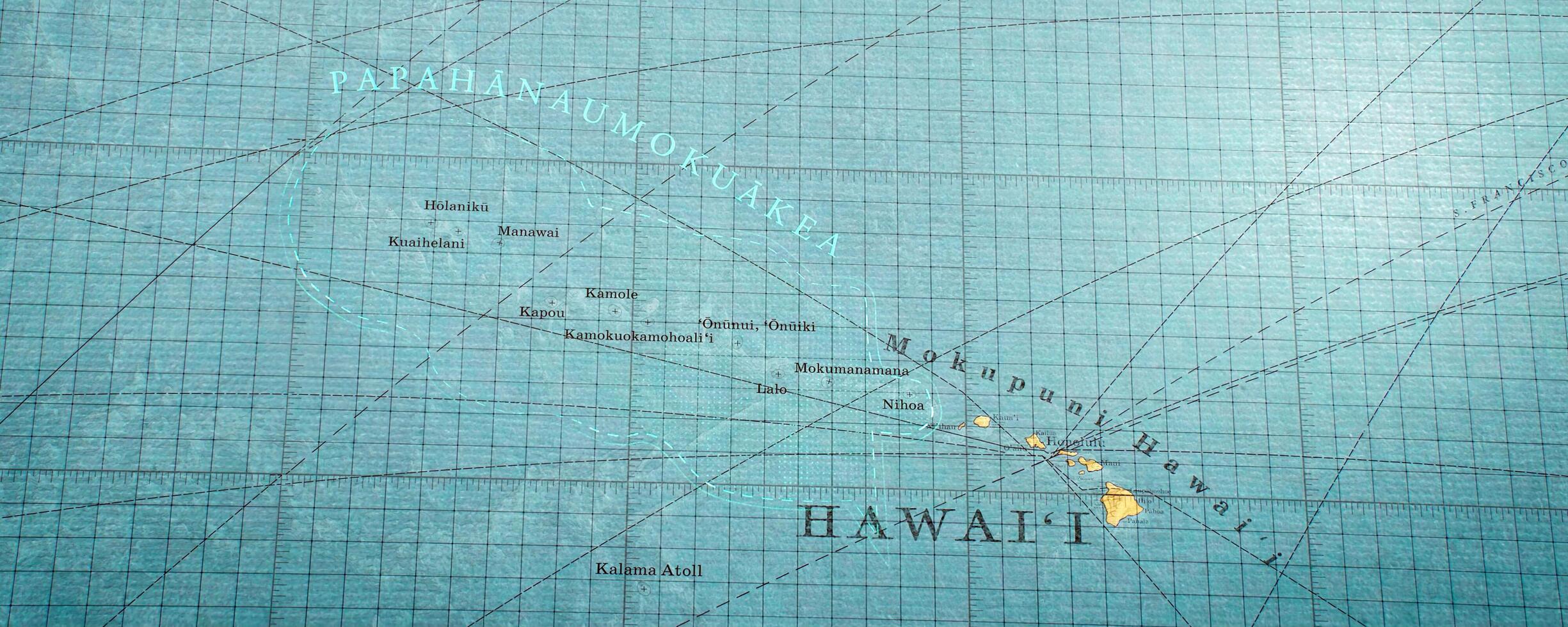 Detailed map of the Hawaiian archipelago. photo