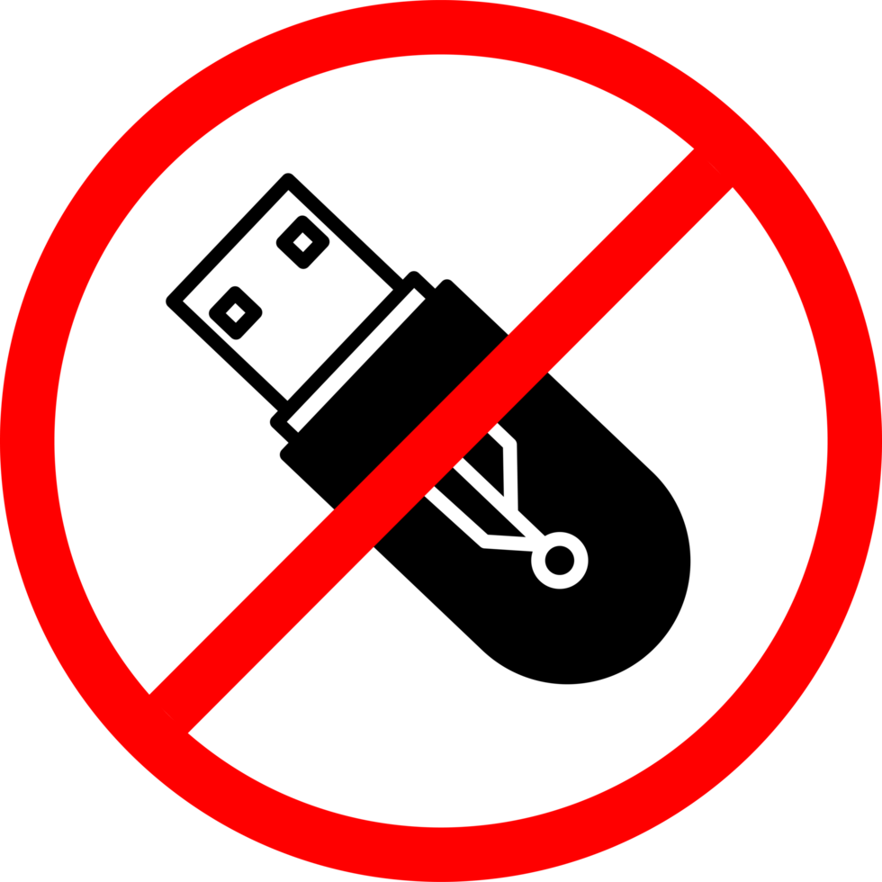 Prohibition symbol for usb flash drive usage. no flash drive are prohibited. no flash drive. no flash drive prohibited. no flash drive sign png