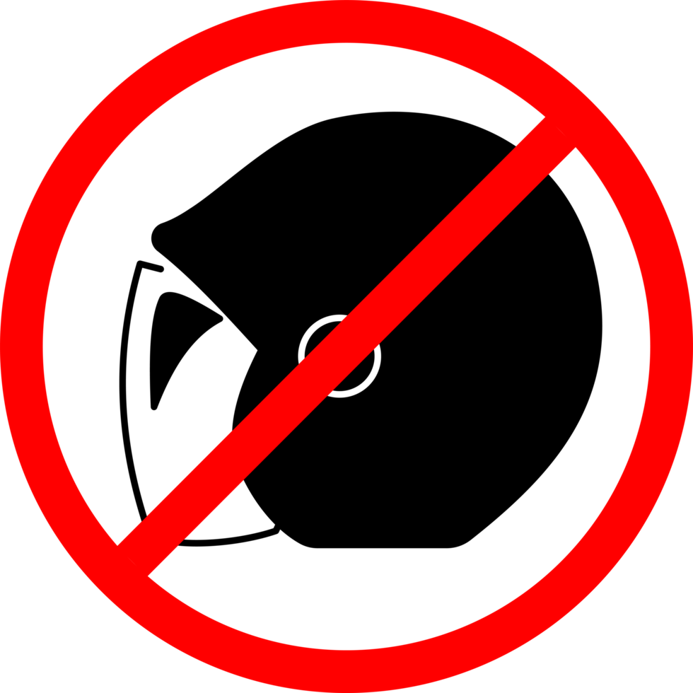 no helmet sign in red circle or areas where use helmets are prohibited. A sign that says please remove your helmet. Take off your helmet. no helmet allowed. no helmet. no helmet area png