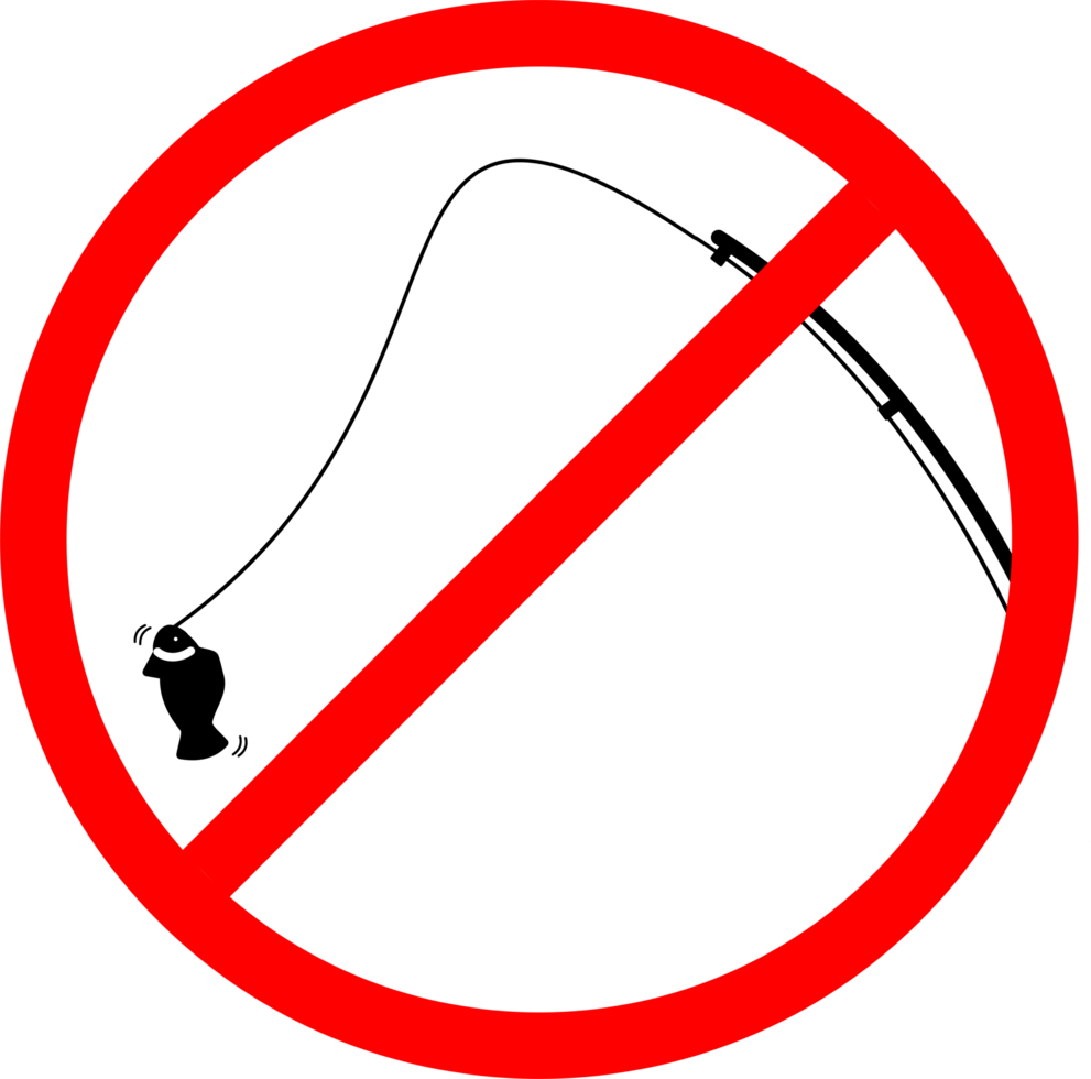 no fishing sign. Fishing prohibited sign. no fishing allowed. no fishing area png