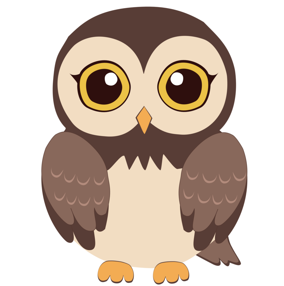 Adorable Halloween owl illustration in cartoon style png