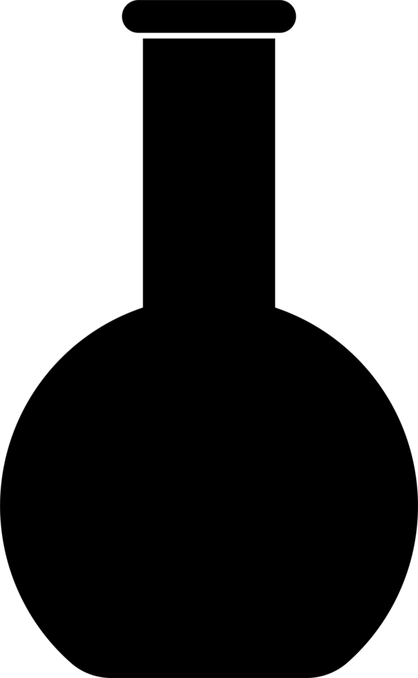 Silhouette of Round Flask with Narrow Neck in Minimalistic Style png