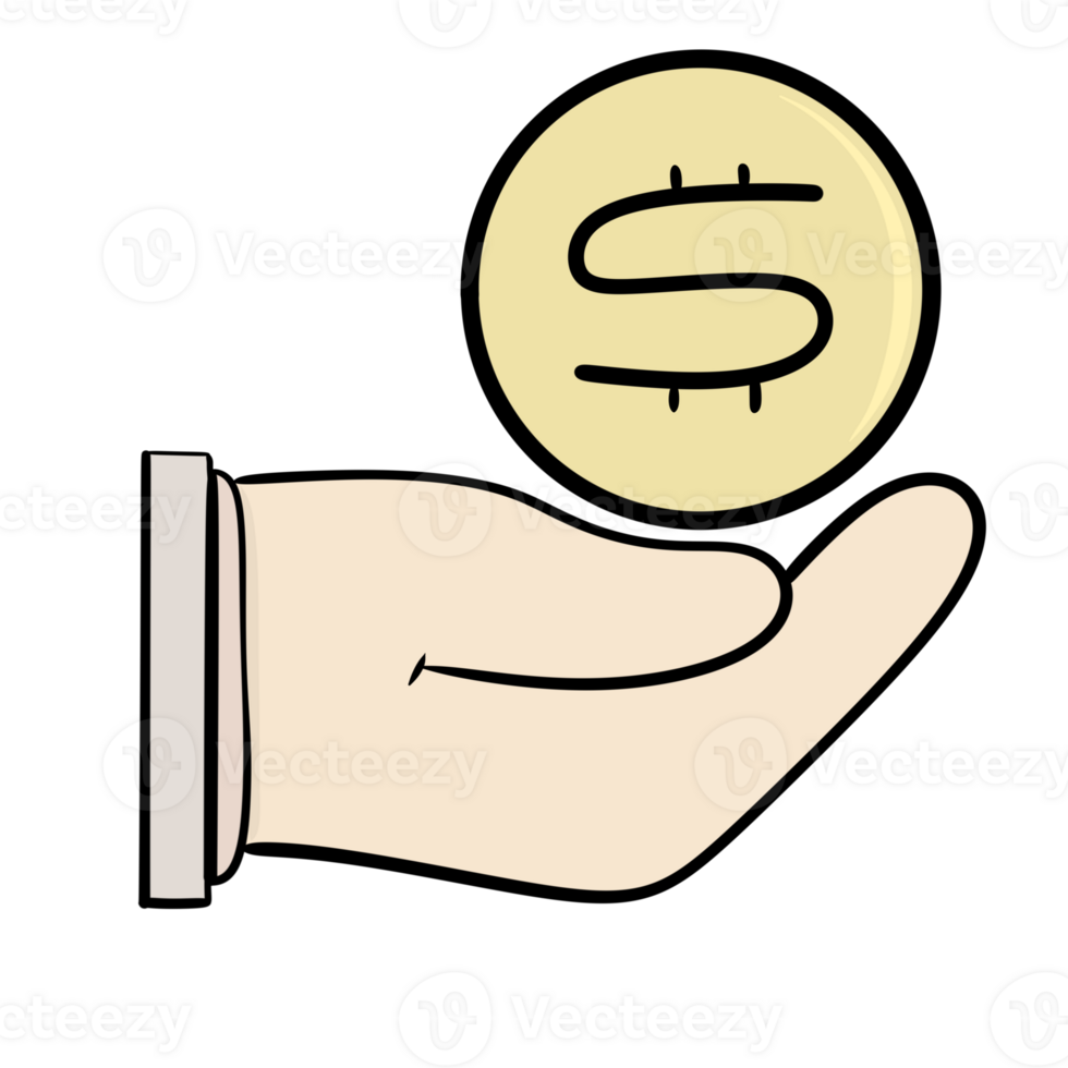 money and hand business icon design png