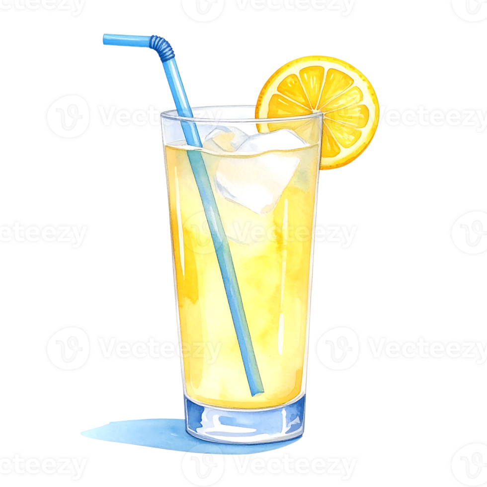Watercolor illustration of lemonade drink png