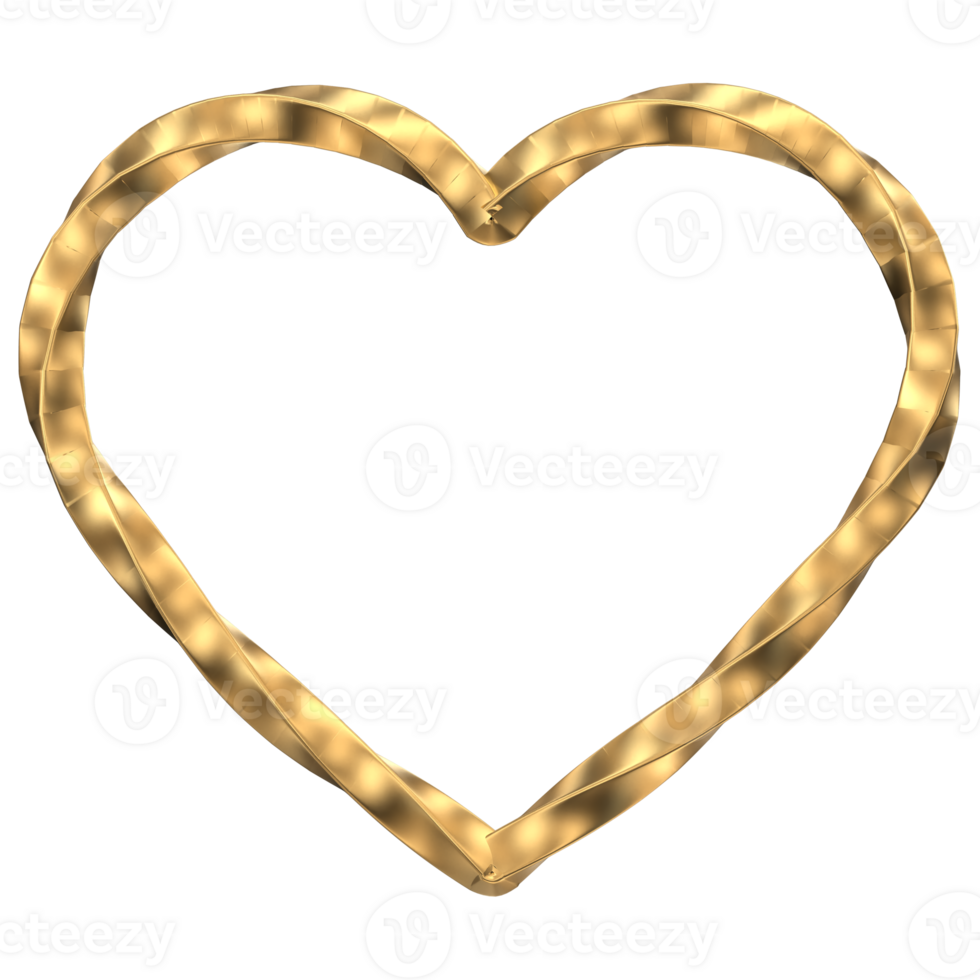 Gold Heart Frame Elegant Design Element for Valentines png