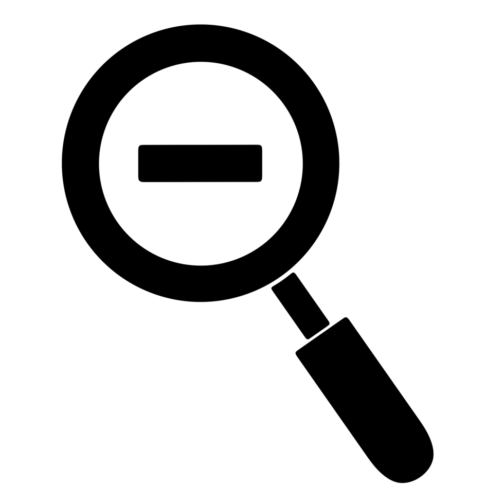 Zoom Minus symbol isolated on transparent background png
