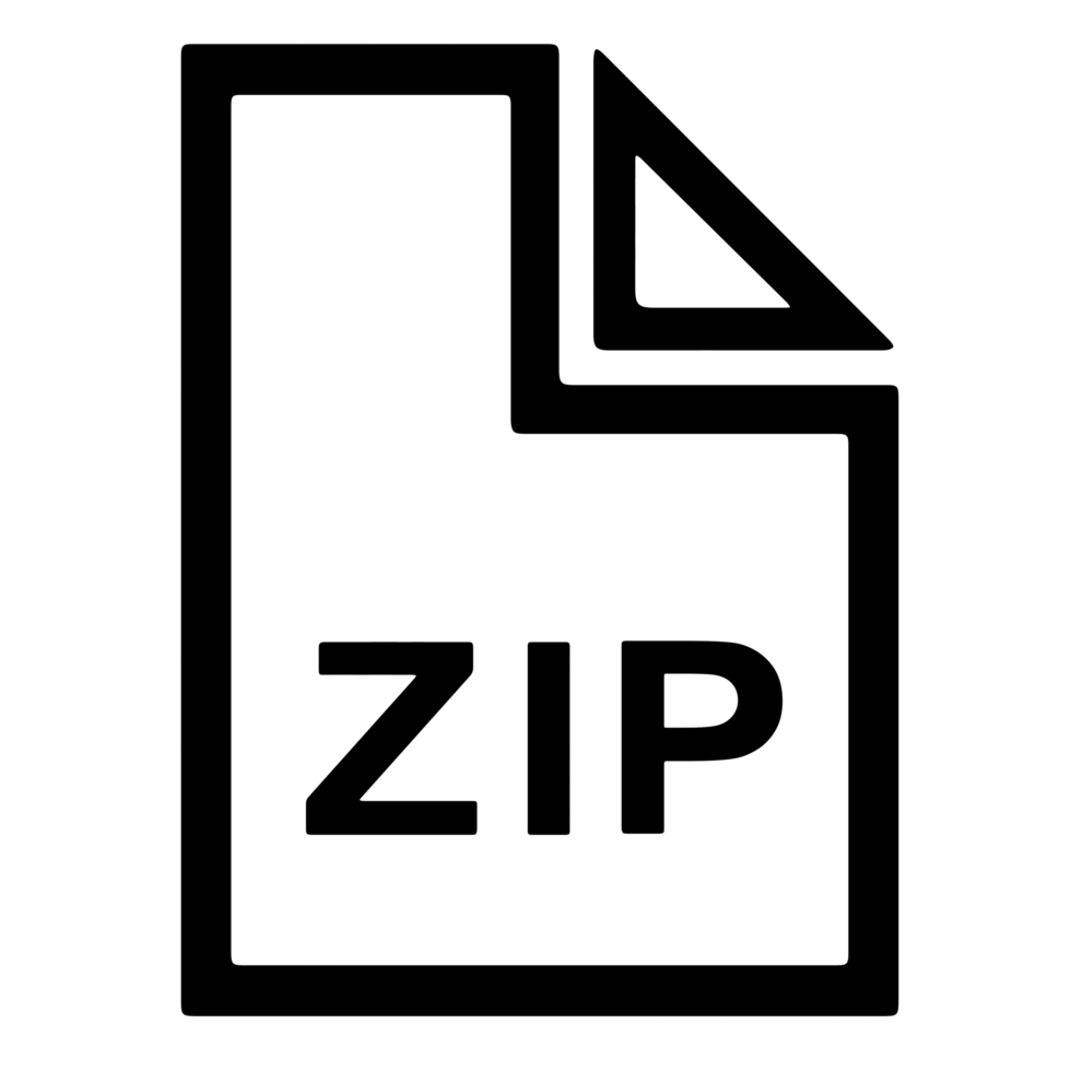 Zip file symbol isolated on transparent background png