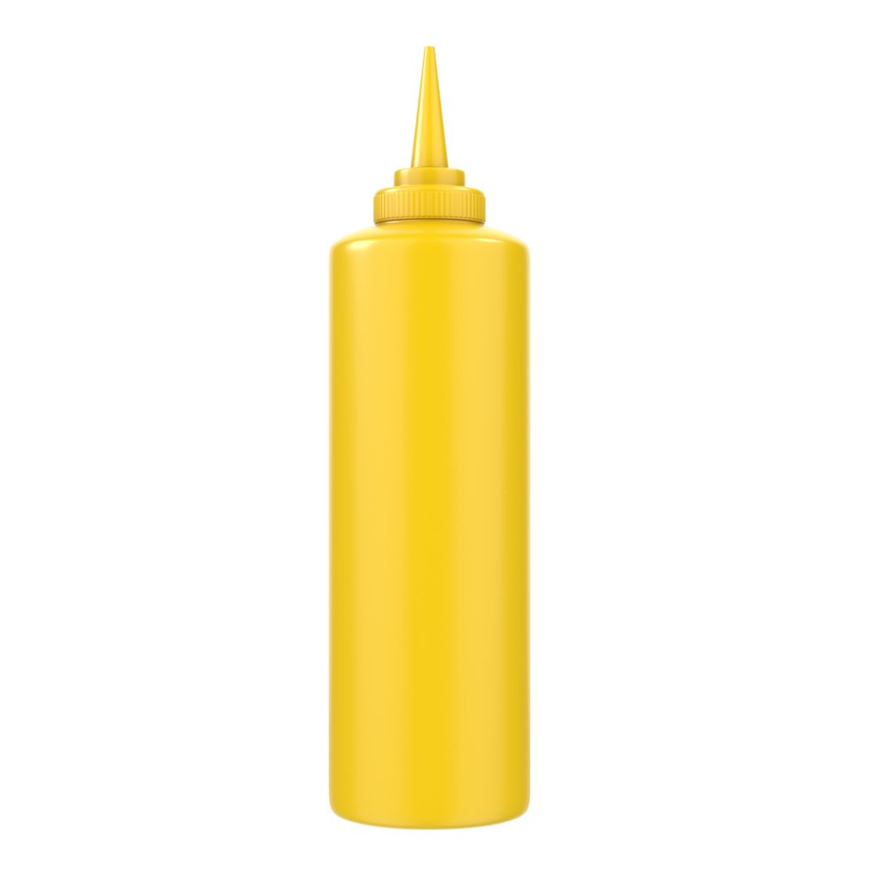 A yellow bottle of ketchup on a black background png
