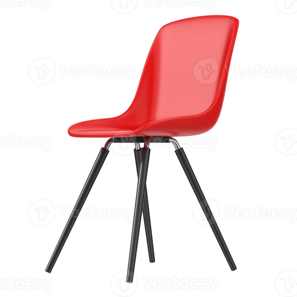 Red Plastic Chair isolated on transparent background png