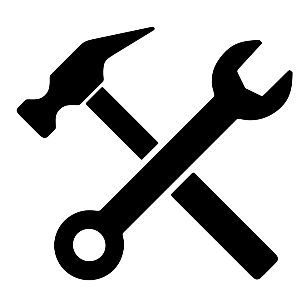 Wrench And Hummer symbol isolated on transparent background png