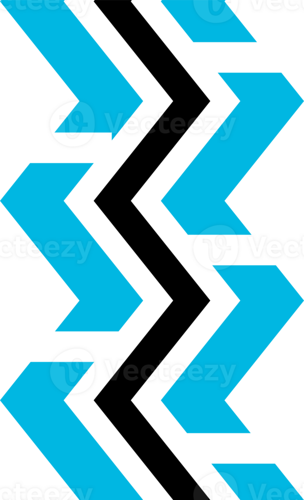 black and blue zigzag design. png