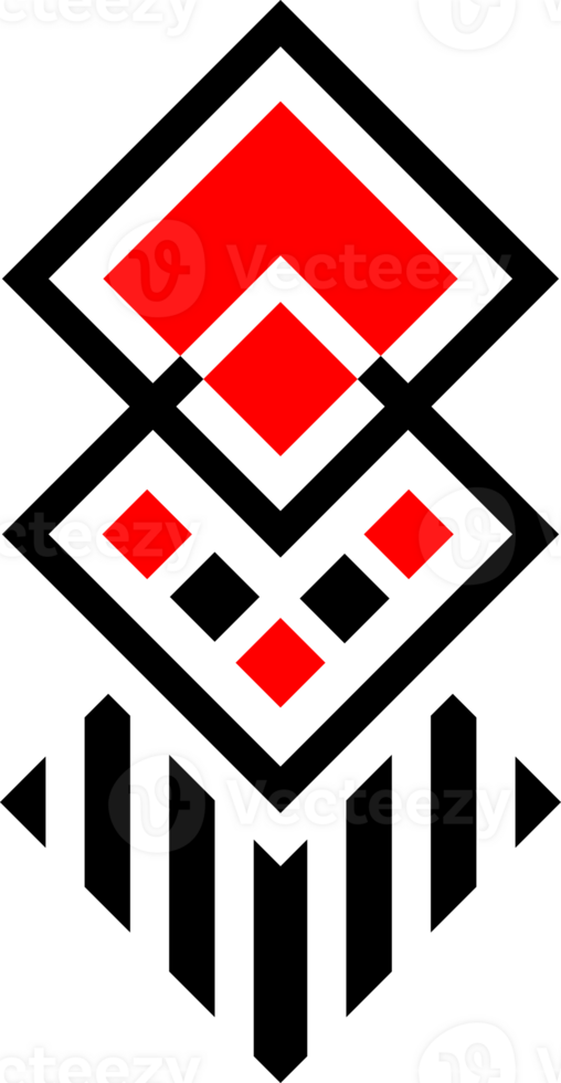 Red and black geometric pattern png