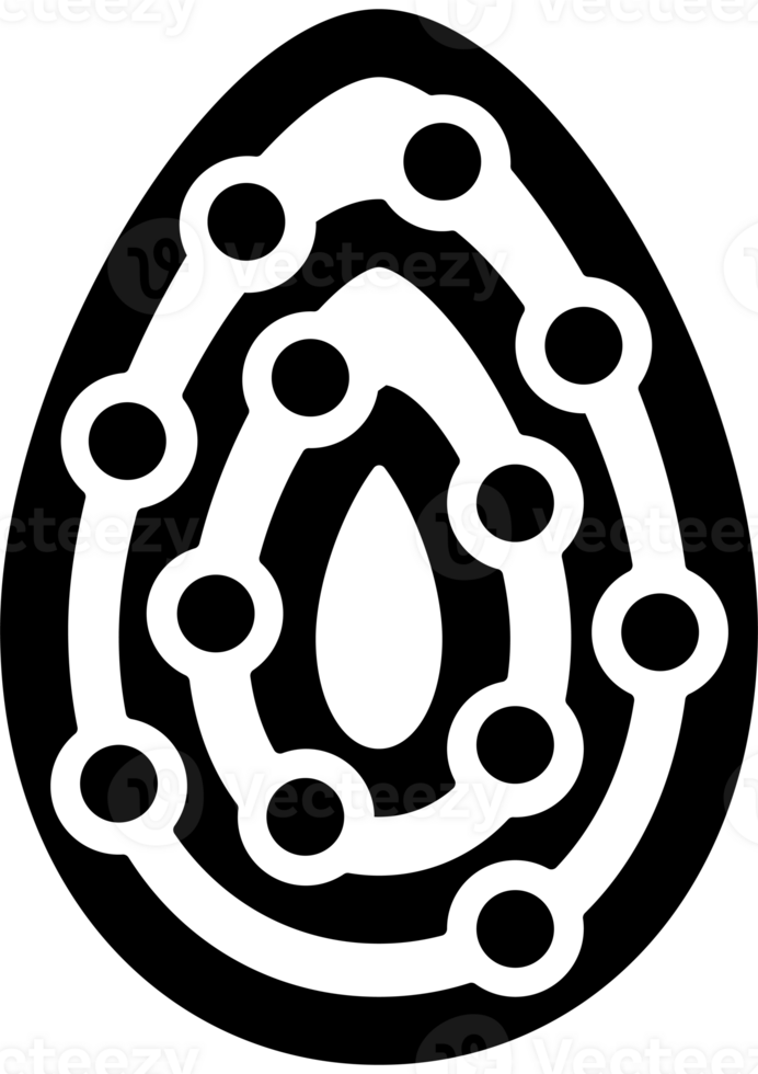 Easter egg with dots and lines png