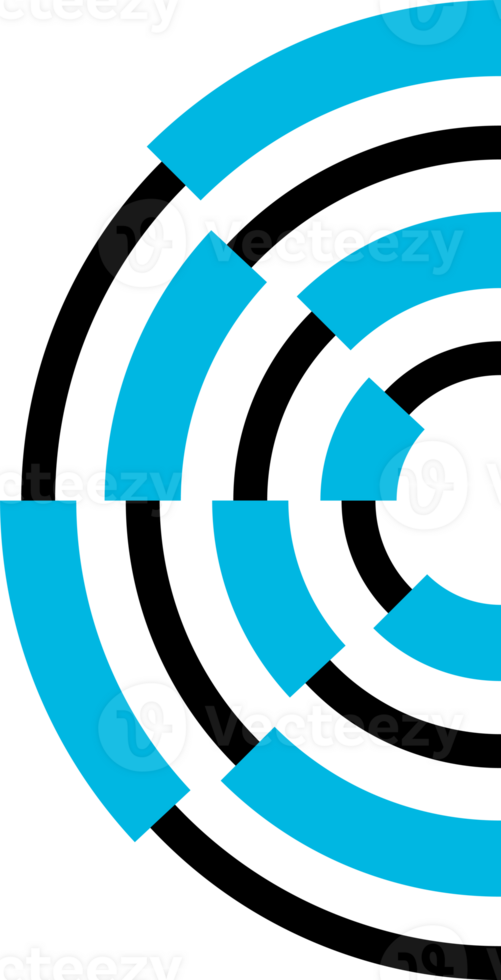 black and blue half circle design. png